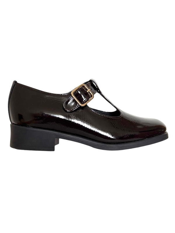 Aviaya Mary Jane T-strap - Dark Brown