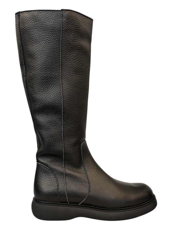 Aviaya Platform Tall Boot - Grained Black